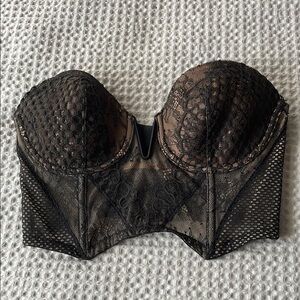 Elegant Black Lace Bustier